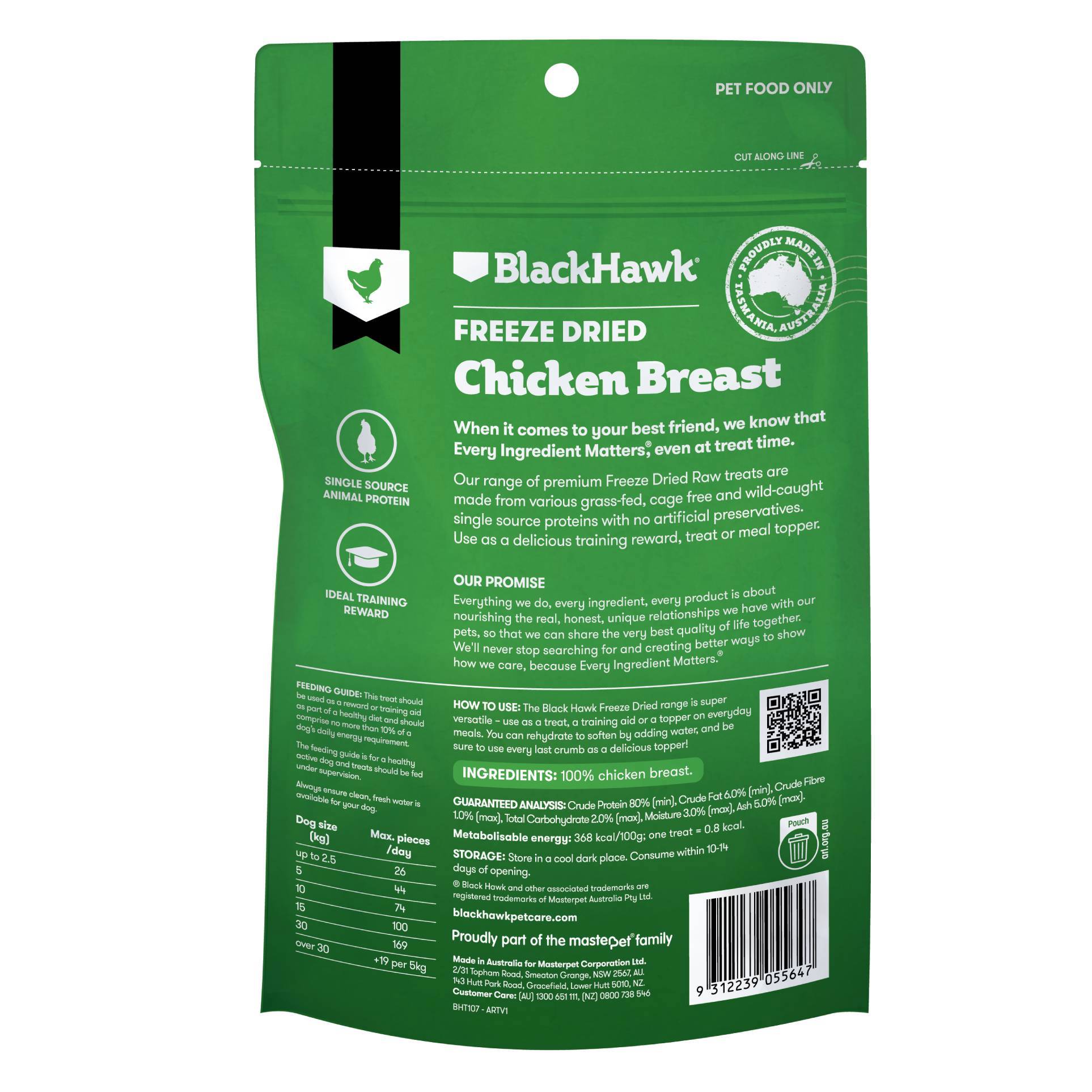 Black Hawk Freeze Dried Dog Treats - Chicken
