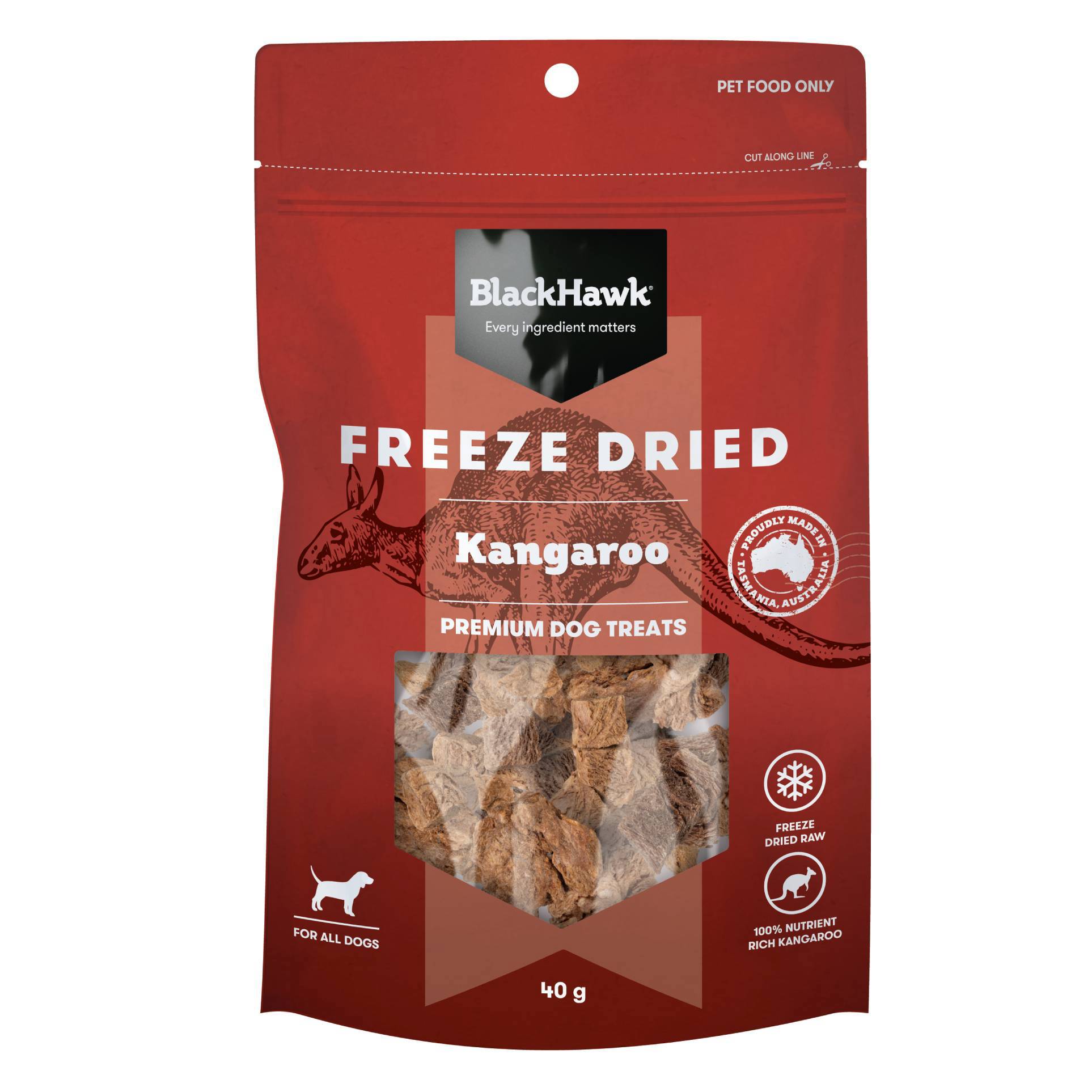 Black Hawk Freeze Dried Dog Treats - Kangaroo