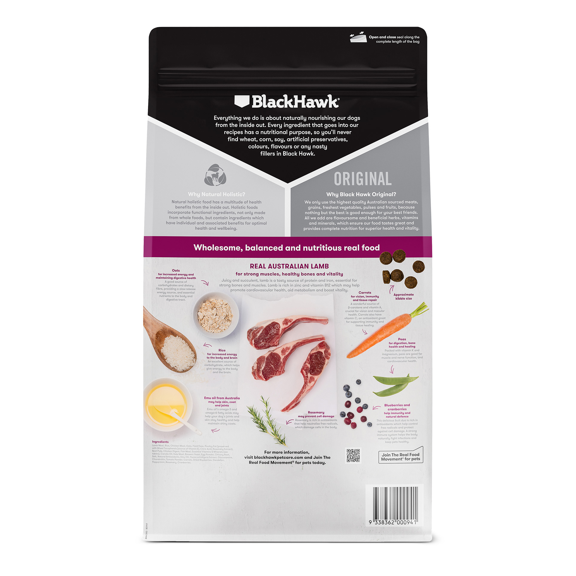 Dog Food Lamb & Rice Black Hawk Black Hawk